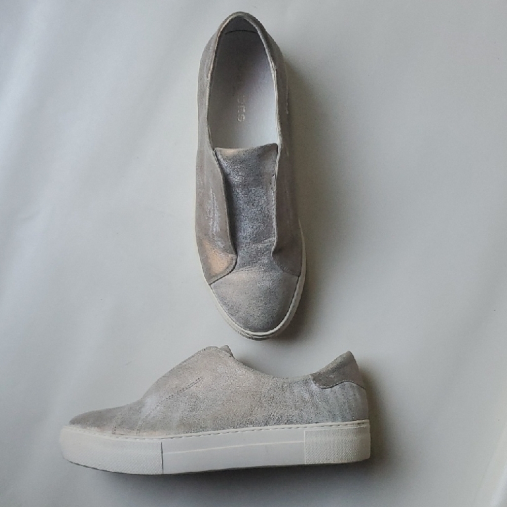 J Slides NYC Women's Gray Slip-On Sneakers